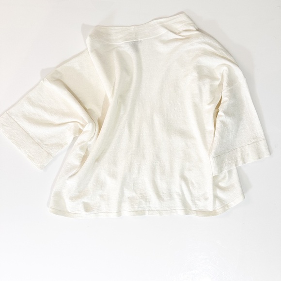 Eileen Fisher Organic Linen Crepe Stretch Boxy 3/4 Sleeve Short Cardigan -XL - Picture 2 of 9